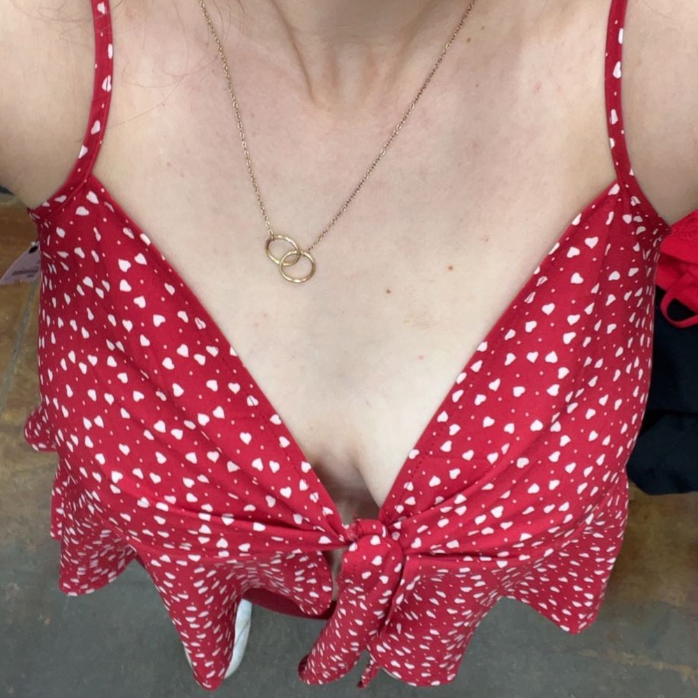 Red Hearts Crop Tank